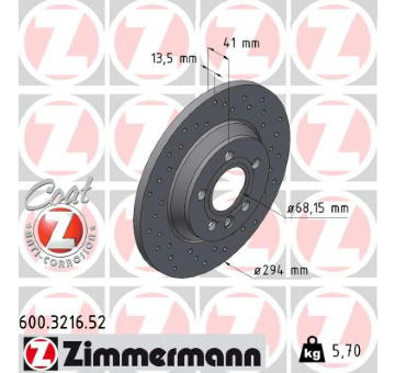 Brzdový kotúč ZIMMERMANN 600.3216.52