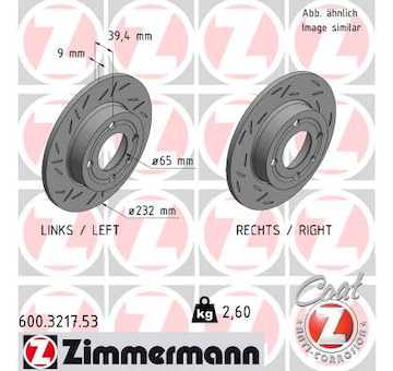 Brzdový kotouč ZIMMERMANN 600.3217.53