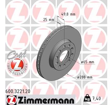 Brzdový kotouč ZIMMERMANN 600.3221.20