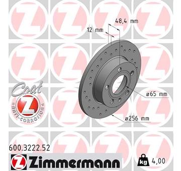 Brzdový kotouč ZIMMERMANN 600.3222.52