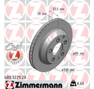 Brzdový kotouč ZIMMERMANN 600.3229.20