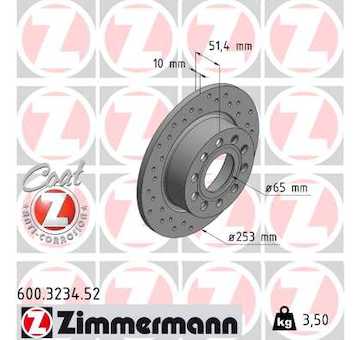 Brzdový kotouč ZIMMERMANN 600.3234.52