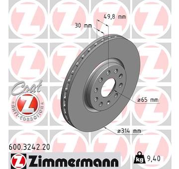 Brzdový kotouč ZIMMERMANN 600.3242.20