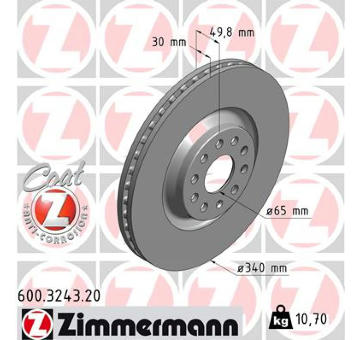 Brzdový kotouč ZIMMERMANN 600.3243.20