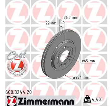 Brzdový kotouč ZIMMERMANN 600.3244.20