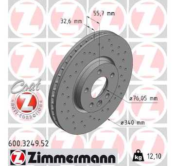 Brzdový kotouč ZIMMERMANN 600.3249.52