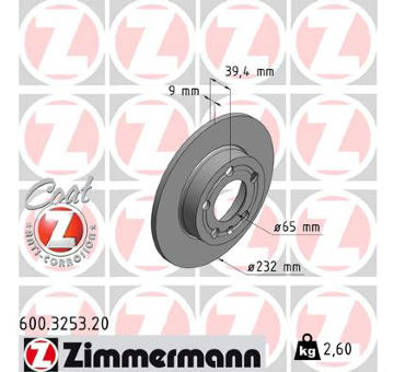 Brzdový kotouč ZIMMERMANN 600.3253.20