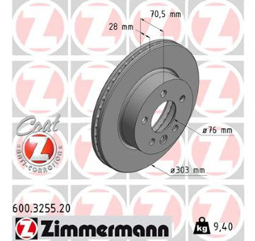 Brzdový kotouč ZIMMERMANN 600.3255.20