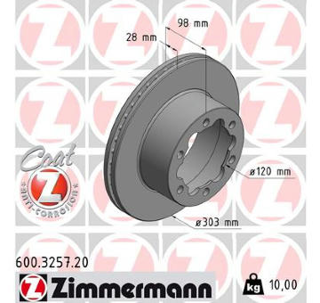 Brzdový kotouč ZIMMERMANN 600.3257.20