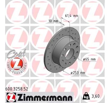 Brzdový kotouč ZIMMERMANN 600.3258.52