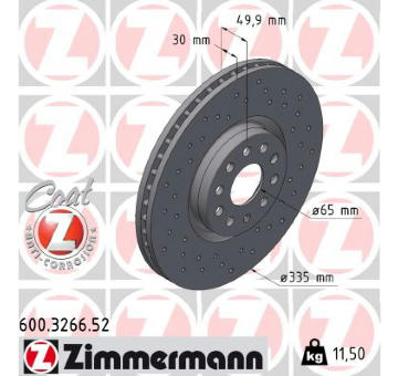 Brzdový kotúč ZIMMERMANN 600.3266.52