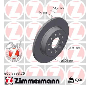 Brzdový kotúč ZIMMERMANN 600.3278.20