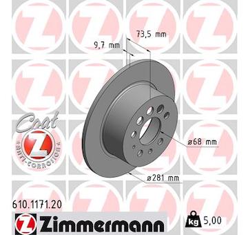 Brzdový kotouč ZIMMERMANN 610.1171.20