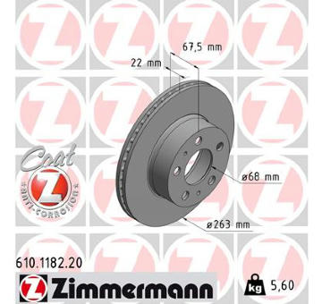 Brzdový kotouč ZIMMERMANN 610.1182.20