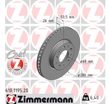 Brzdový kotouč ZIMMERMANN 610.1195.20