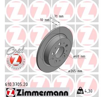 Brzdový kotouč ZIMMERMANN 610.3705.20