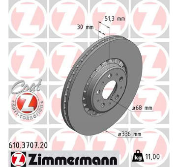 Brzdový kotouč ZIMMERMANN 610.3707.20