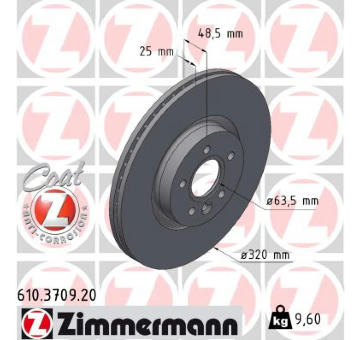 Brzdový kotúč ZIMMERMANN 610.3709.20