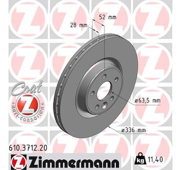 Brzdový kotouč ZIMMERMANN 610.3712.20