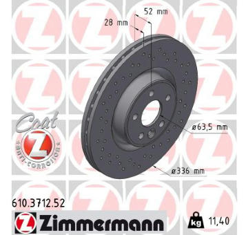 Brzdový kotúč ZIMMERMANN 610.3712.52