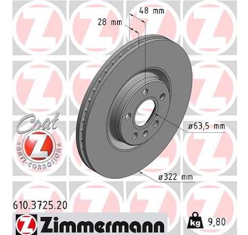 Brzdový kotouč ZIMMERMANN 610.3725.20