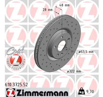 Brzdový kotouč ZIMMERMANN 610.3725.52