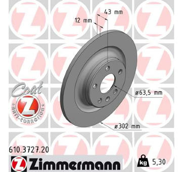 Brzdový kotouč ZIMMERMANN 610.3727.20