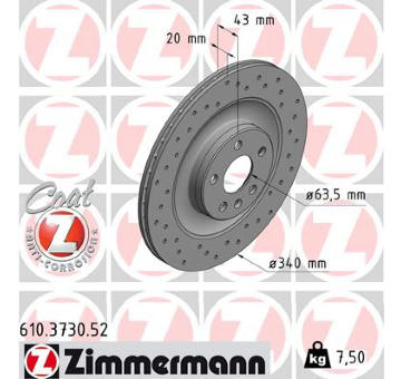 Brzdový kotouč ZIMMERMANN 610.3730.52