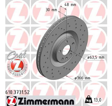 Brzdový kotouč ZIMMERMANN 610.3731.52