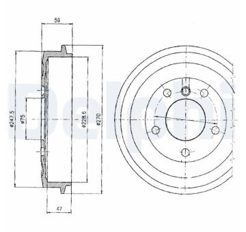 Brzdový buben DELPHI BF275