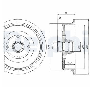 Brzdový buben DELPHI BF284