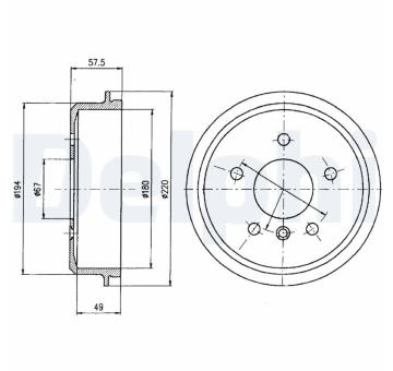 Brzdový buben DELPHI BF395