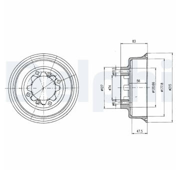 Brzdový buben DELPHI BF43