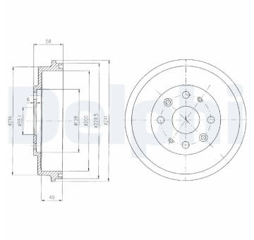Brzdový buben DELPHI BF456