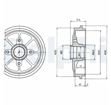 Brzdový buben DELPHI BF484