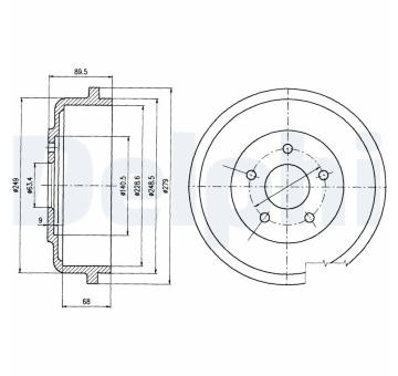 Brzdový buben DELPHI BF488