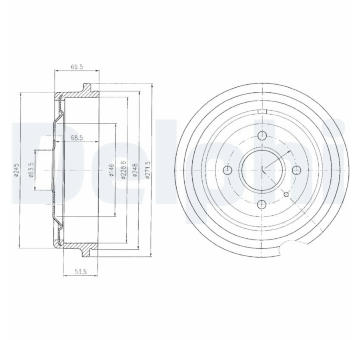 Brzdový buben DELPHI BF52