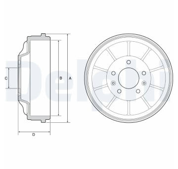 Brzdový buben DELPHI BF562