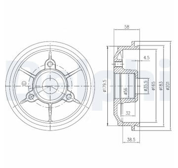 Brzdový buben DELPHI BFR267