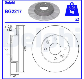 Brzdový kotouč DELPHI BG2217