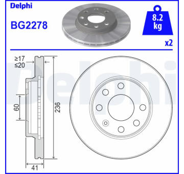 Brzdový kotouč DELPHI BG2278