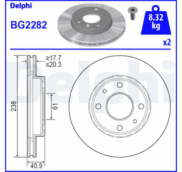 Brzdový kotouč DELPHI BG2282