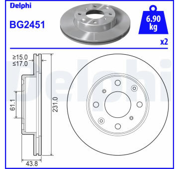 Brzdový kotouč DELPHI BG2451