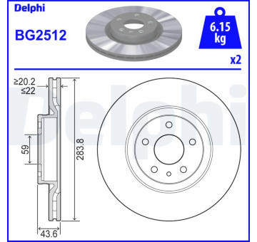 Brzdový kotouč DELPHI BG2512