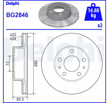 Brzdový kotouč DELPHI BG2846