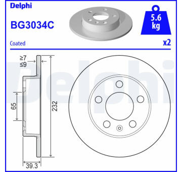 Brzdový kotouč DELPHI BG3034C