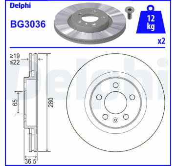 Brzdový kotouč DELPHI BG3036