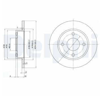Brzdový kotouč DELPHI BG3055