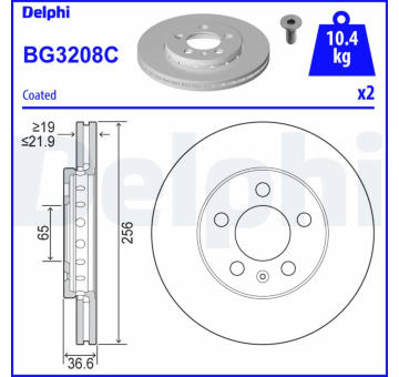 Brzdový kotouč DELPHI BG3208C