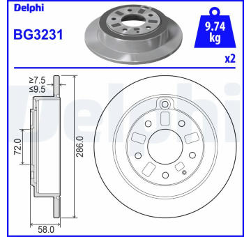 Brzdový kotouč DELPHI BG3231